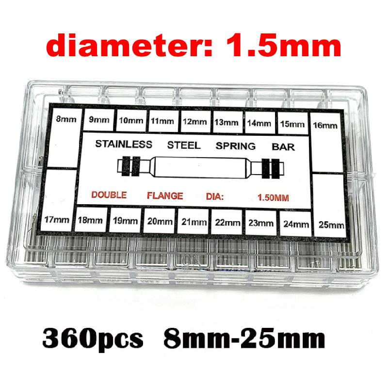 

360/270 шт./набор Пружинные штифты из нержавеющей стали Диаметр 1,5 мм/1,8 мм длина 8 мм-25 мм/6 мм-23 мм Ремешок для часов Ремень Инструменты для ремонта часов Штифт