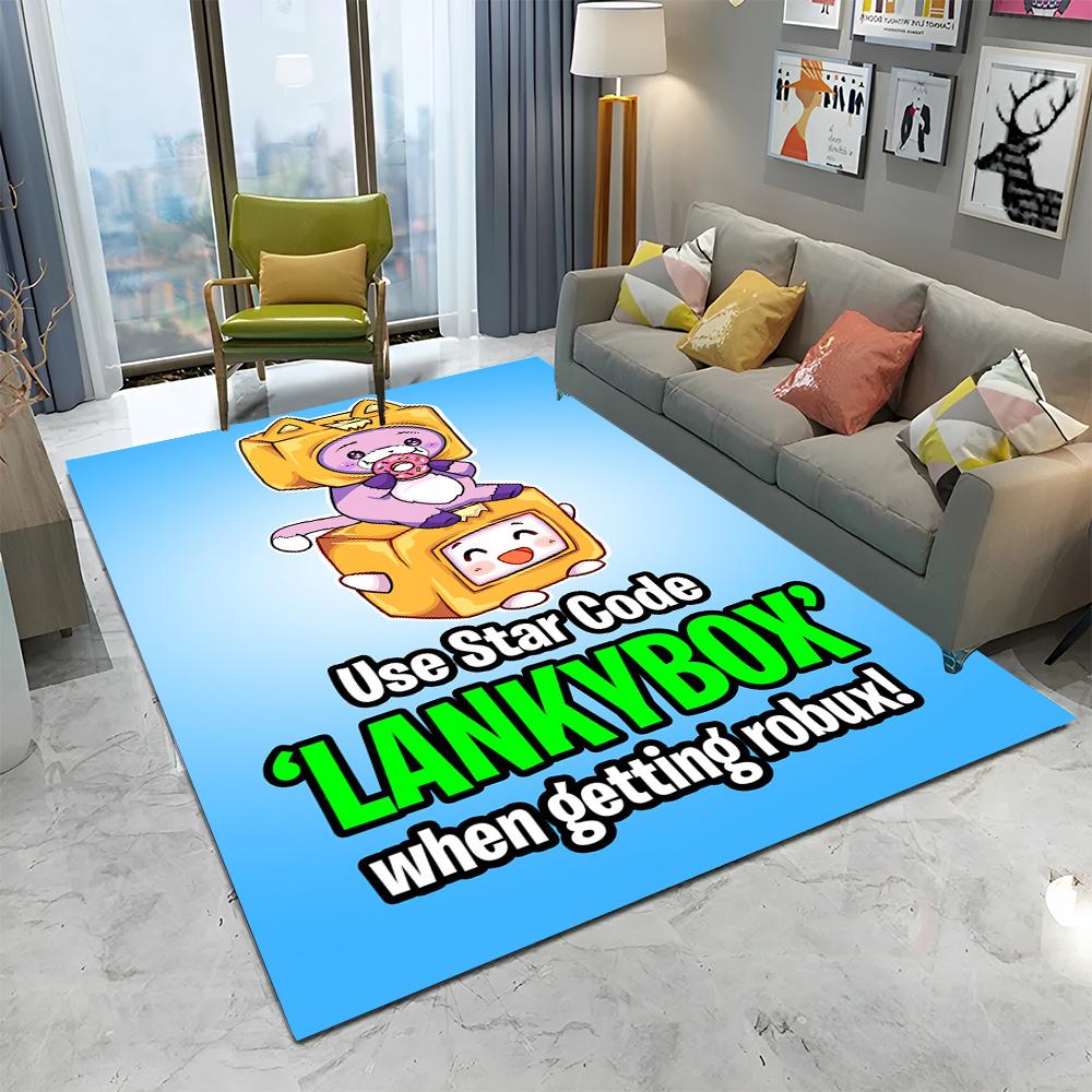 Happy Foxy Boxy and Rocky Lankybox Carpet Rug for Home Living Room Bedroom Sofa Doormat Decor,kids Area Rug Non-slip Floor Mat