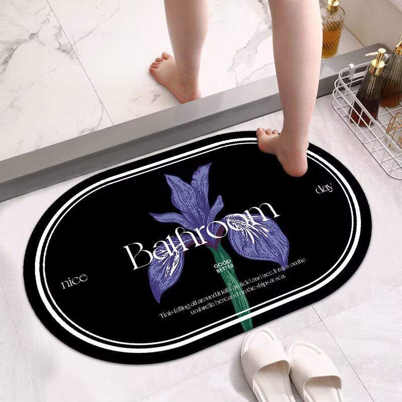 Diatom Mud Bathroom Floor Mat Toilet Toilet Toilet Door Water Absorption Non-slip Foot Mat Door Household Carpet