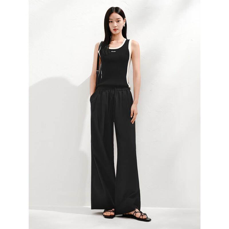 

Jiuzi Annakou Women s Casual Draped Straight Leg Pants M