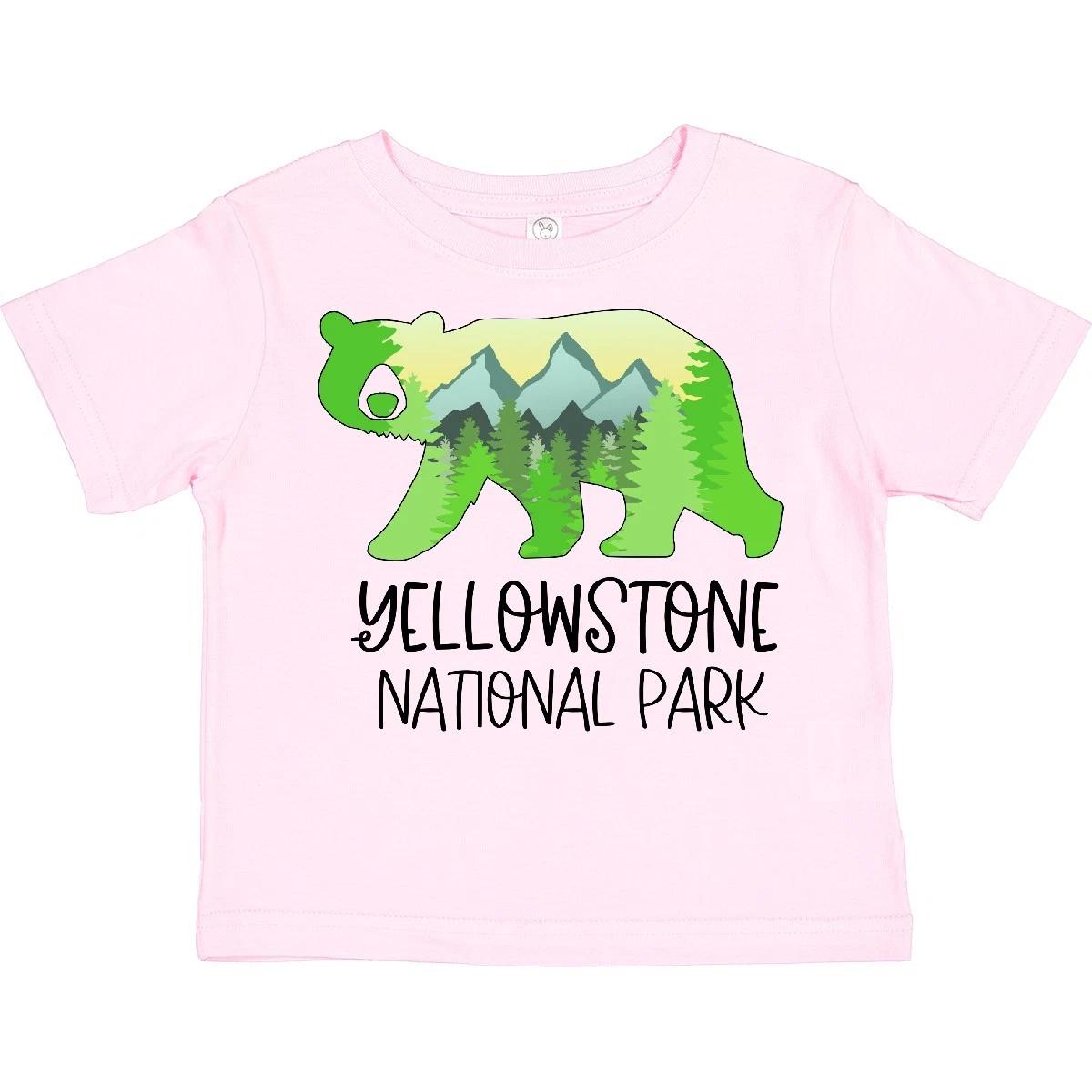Inktastic Yellowstone National Park- Mountains And Bear Shape Toddler T-Shirt 160