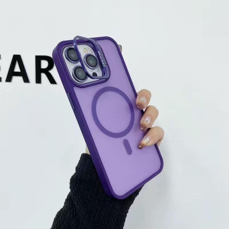 Suitable for Apple 15 Alloy Lens Magnetic Phone Case, Iphone14promax Matte Skin Feel 13 with Lens Film