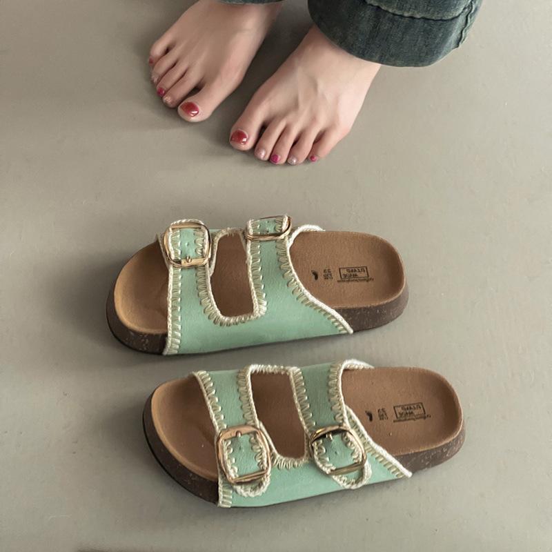 Boken slippers casual platform slippers women's outer wear new summer outer wear comfortable with skirt one-word slippers
