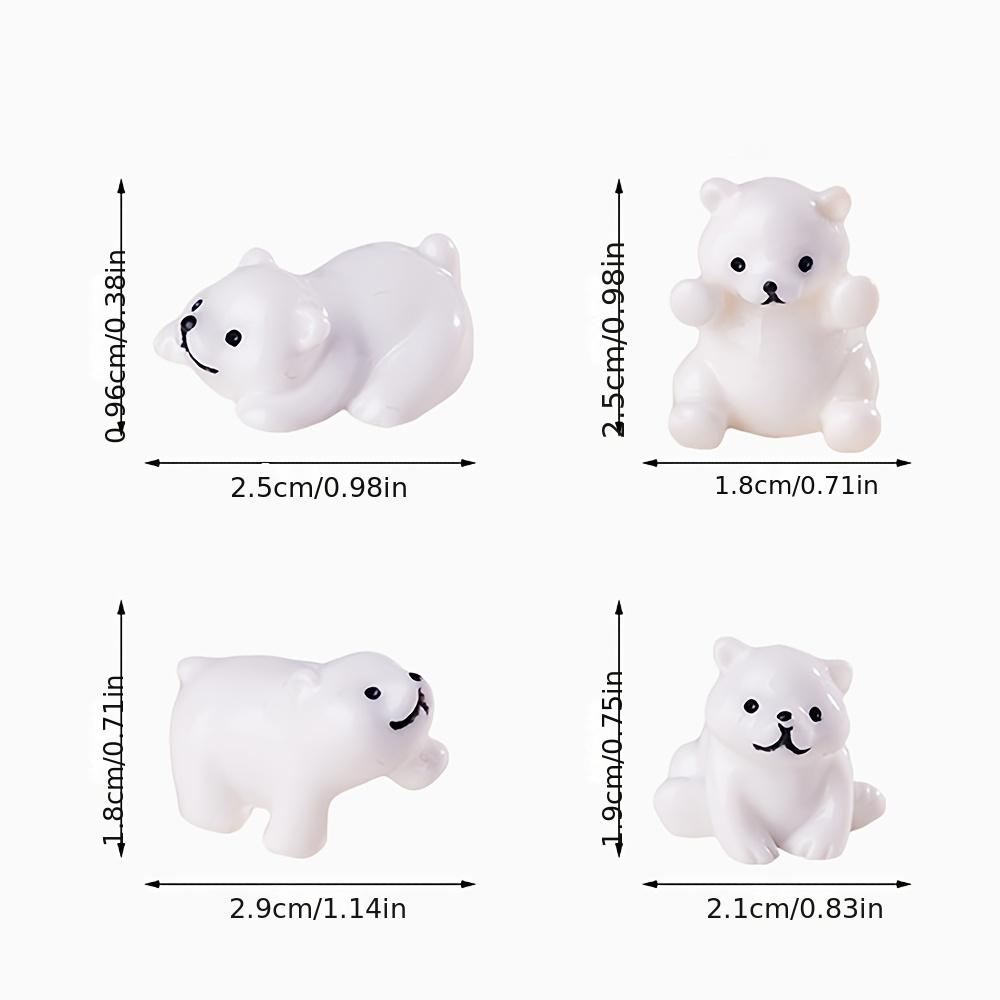 16pcs Miniature Polar Bear Figurines Resin Crafted Handicraft Simulation DIY Aquarium Landscape Dollhouse Decor Bonsai Ornaments