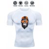 Men's Slim Fit Compression Shirt Quick Dry Breathable Gym Running Funny Animal Print Activewear
