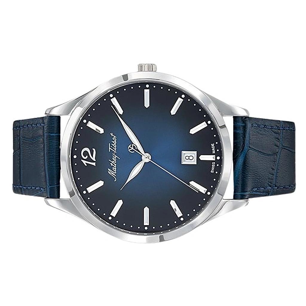 Mathey-Tissot Urban Leather Strap Blue Dial Quartz D411ABU Women's Watch