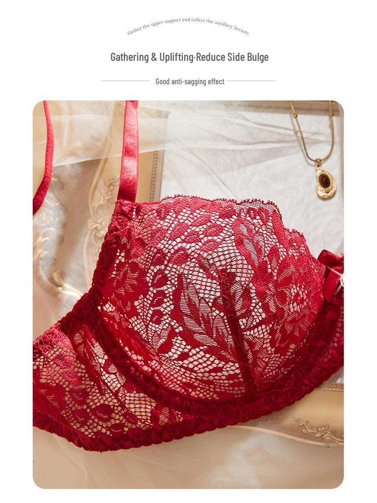 French Lace Lingerie Set: Sexy Hollowed-Out Bra & Thong Duo