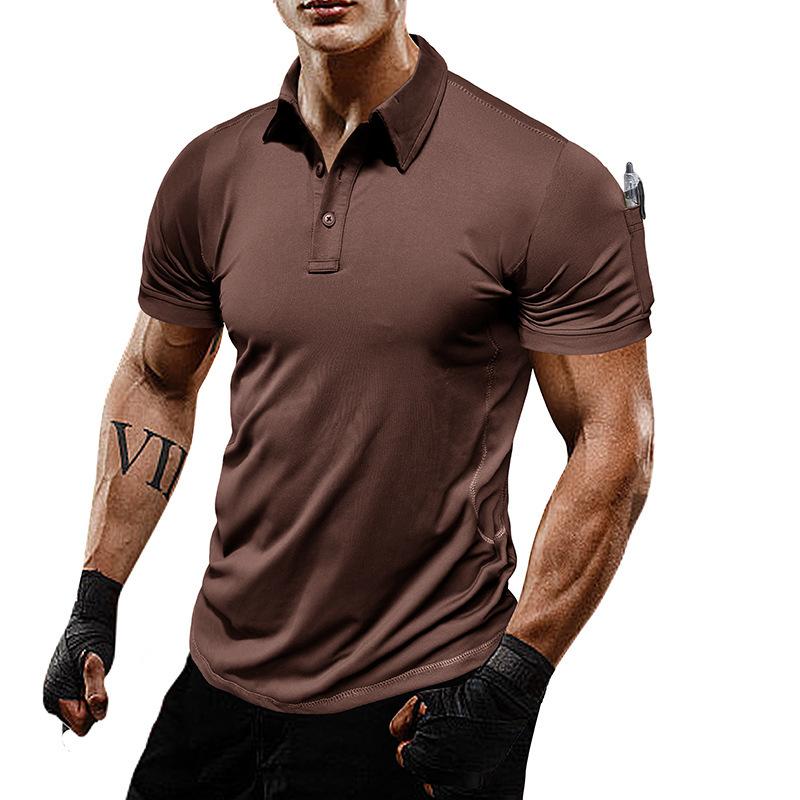 Men's Polo Shirt Short Sleeve Tactical Shirts Dry Fit Lightweight Golf Shirts Moisture Wicking Casual Collared T-Shirts for Male Summer Solid Tee Tops