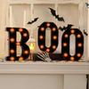 Sets 3 LED Marquee Light Up Letters "BOO" Sign Halloween Decor for Kitchen Tabletop Fireplace Mantel Party Indoor