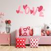4 Pcs Valentine's Day Throw Pillow Covers 18x18 Inch Red Pink Heart Pillow Cases Soft Heart Shape Embroidery Cushion Covers for Valentine's Day Couch