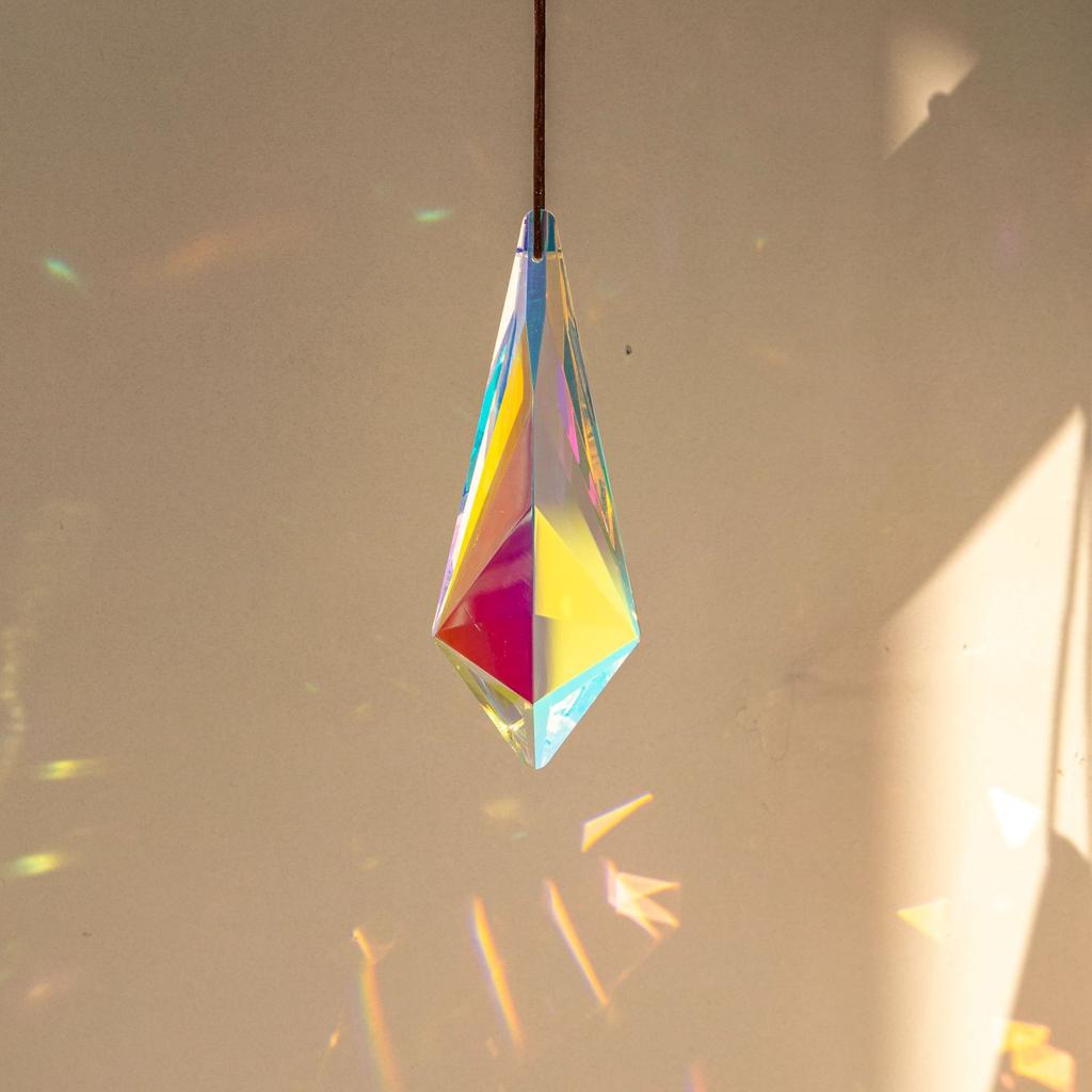 AB Shiny Colorful Crystal Multi-faceted Prism Pendant, Sun Catcher, Light Catcher, Rainbow-making Hanging Decoration