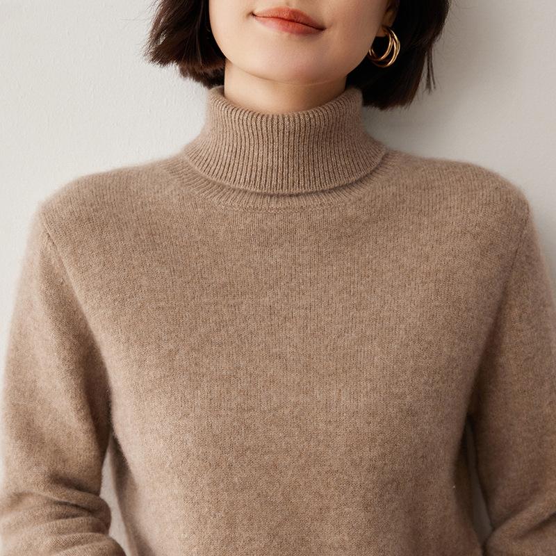 2024 Autumn/Winter Women's Cashmere High Neck Loose Knit Pullover
