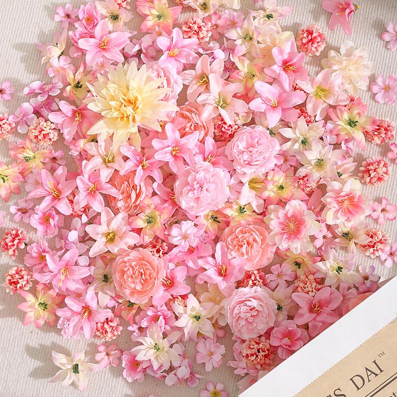

20/50Pcs Mix Pink Artificial Flowers Head for Home Room Decor Craft Wreath Bride Wedding Christmas Decoration Navidad 2026 Gifts 20Pcs рожевий