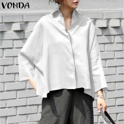 Spring Women Office Shirts Long Sleeves Lapel Button Up Solid Color Tops
