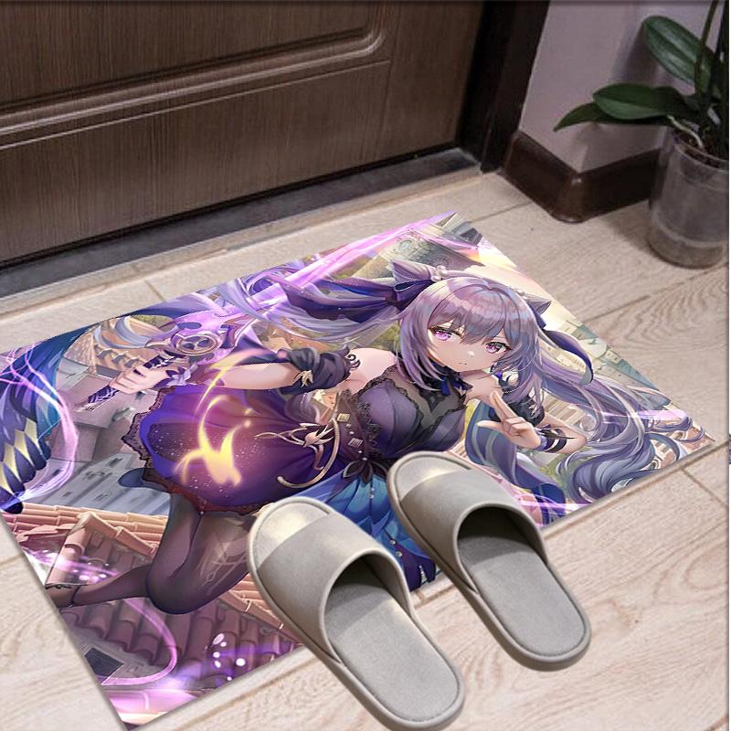 Genshin Impact Pattern Rug, Indoor/Outdoor Mat, for Picnic, Gameroom, Bedroom, Office, Living Room, Home Decor Carpet, Birthday Gift