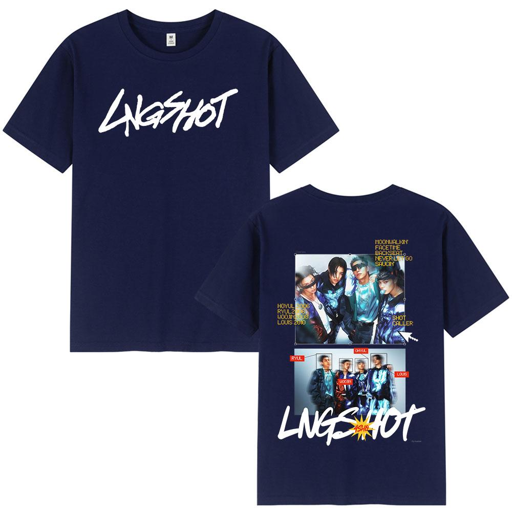 Gruppo Kpop Hip Hop Coreano Lngshot T-shirt Unisex Donna Abbigliamento Moda Harajuku Oversize Manica Corta Cotone Magliette Regali per Fan