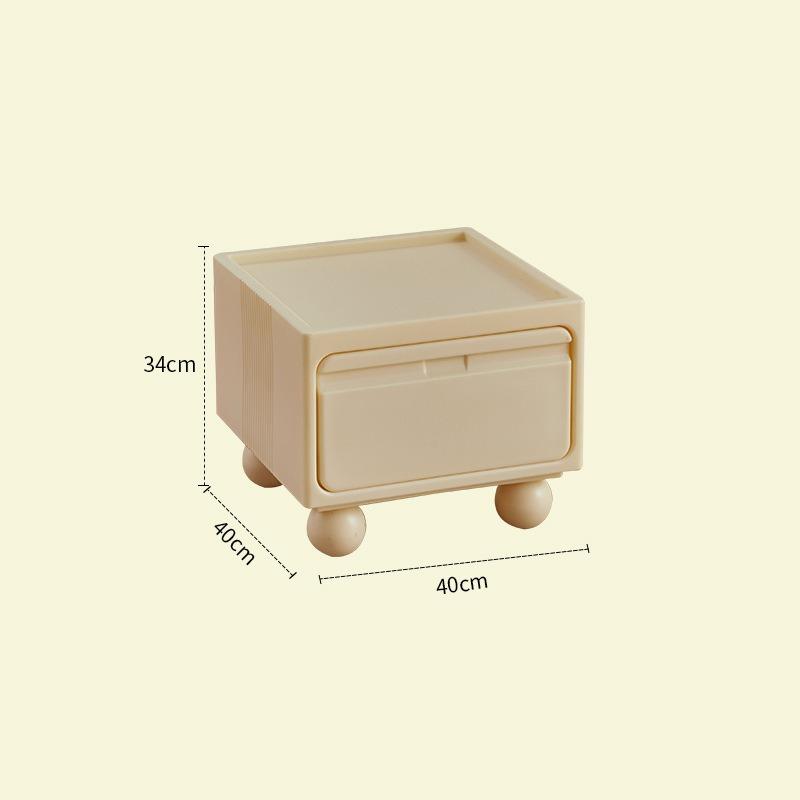 Nordische Kunststoff-Nachttische Schubladen Design Minimalistischer Nachttisch Schlafzimmer Mobiler Tisch Schlafzimmermöbel
