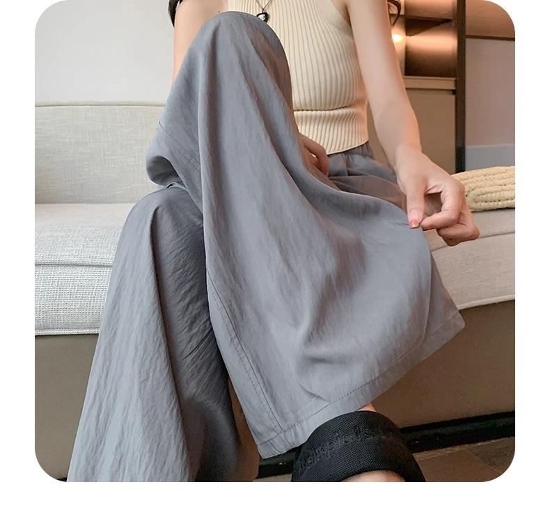 High-Waisted Drapey Women's Slimming Wide-Leg Floor-Length Summer Pants