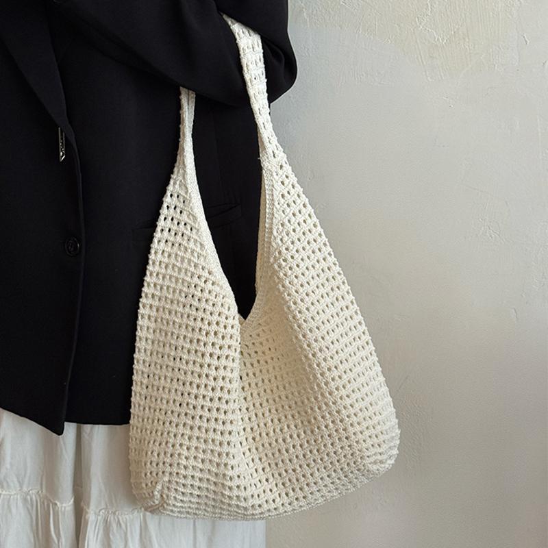 Creative Large Capacity Shoulder Bags Casual Simple Handbags Vintage Multifunctional Woven Shopping Tote Beach Bag