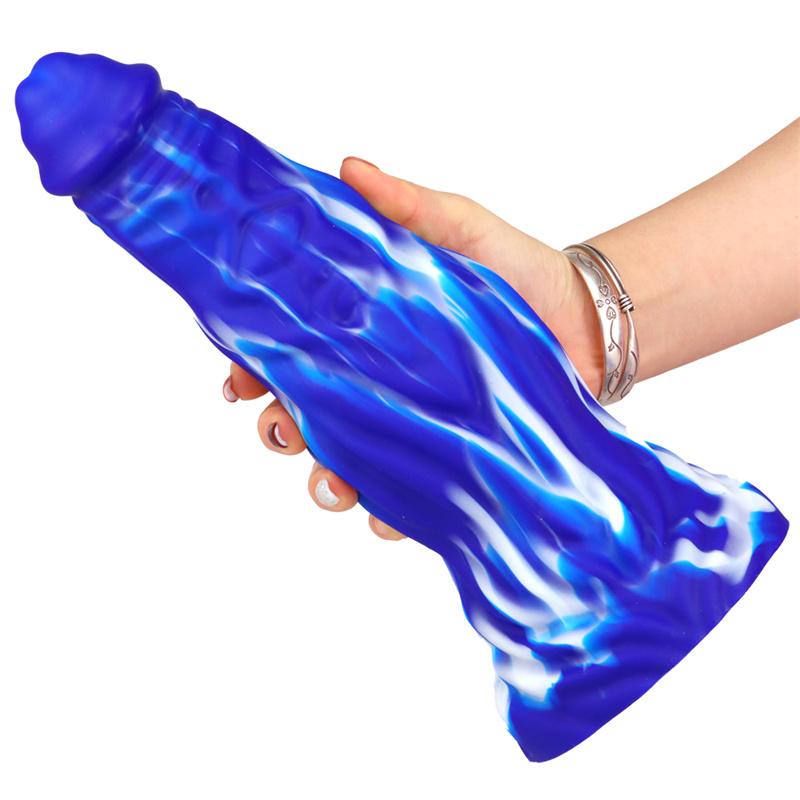 Big Pagoda Mixed Color Soft Simulation Penis Female Anal Plug Double Layer Liquid Silicone Adult Products