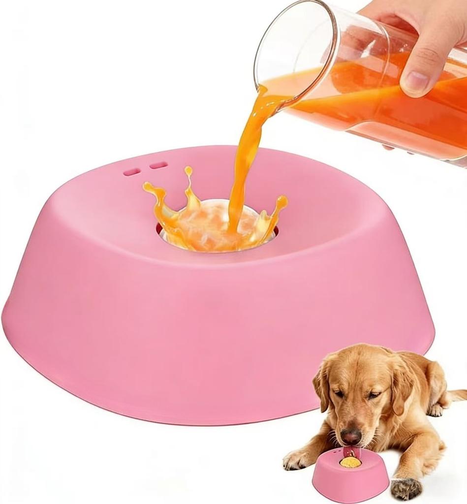 Anti-Choking Slow Feeder Dog Bowl Non-Slip 1/1 Cup - Lick Toy for Liquid Treats Bone Broth Yogurt