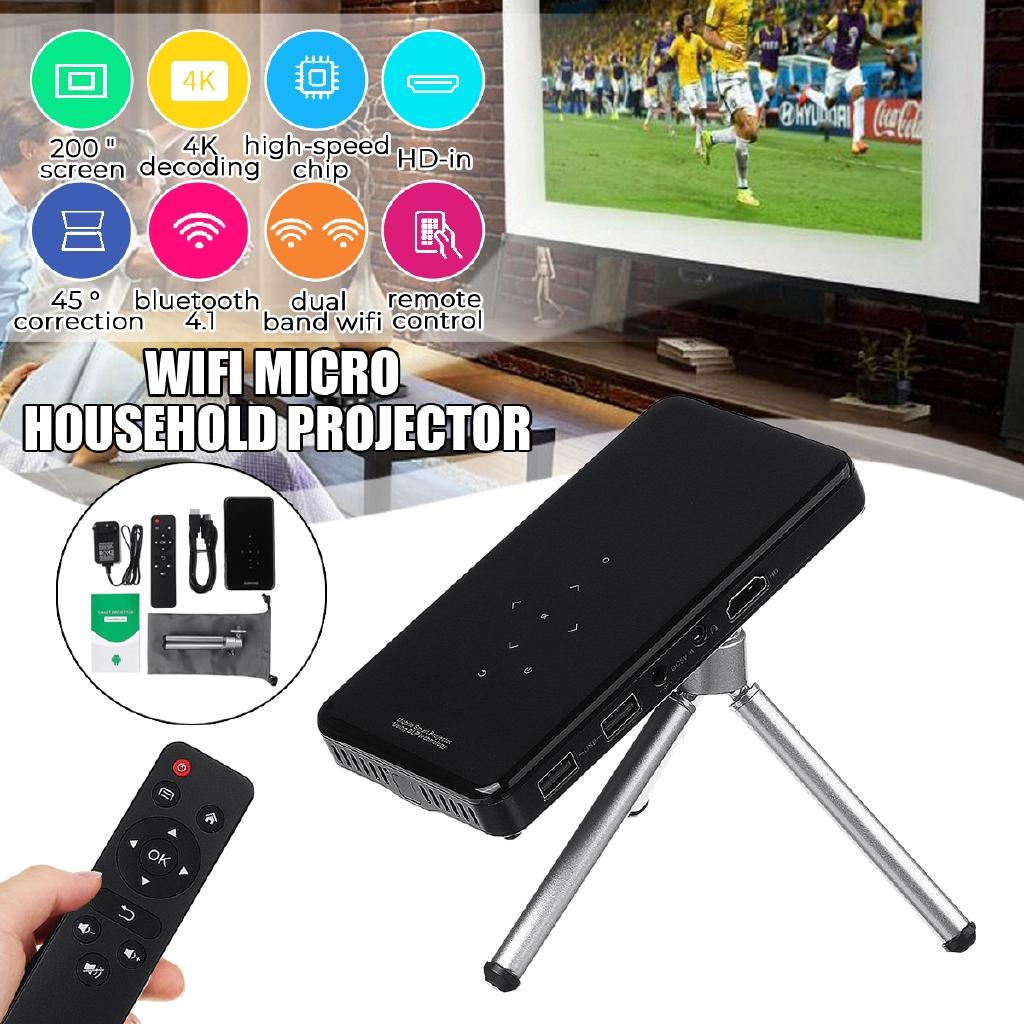 30-200inches HD 1080P Micro WIFI Bluetooth LED Projector Home Theater Android 7.1 2.4G/5G Max 4K HD DC 5V