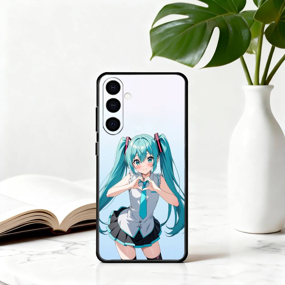 Anime cute M-MIKU Phone Case For Samsung Galaxy A73,A72,A71,A70,A53,A52,A51,Others Soft Black Cover