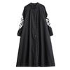 Real Shot Spring Autumn Loose Plus Size Patchwork Long Sleeve Shirt Dress