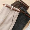 Women's Straight Leg Wool Flannel Trousers: Thick, Warm, and Comfortable for Autumn and Winter.