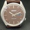 VINTAGE SEIKO AUTOMATIC JAPAN 7009A HERRENUHR MIT BRAUNEM ZIFFERBLATT a701391-5