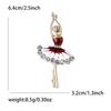 Fashion Rhinestone Dancing Girl Brooches for Women Enamel Character Pin Event Party Gift Backpack Decoration Clothes Accessories