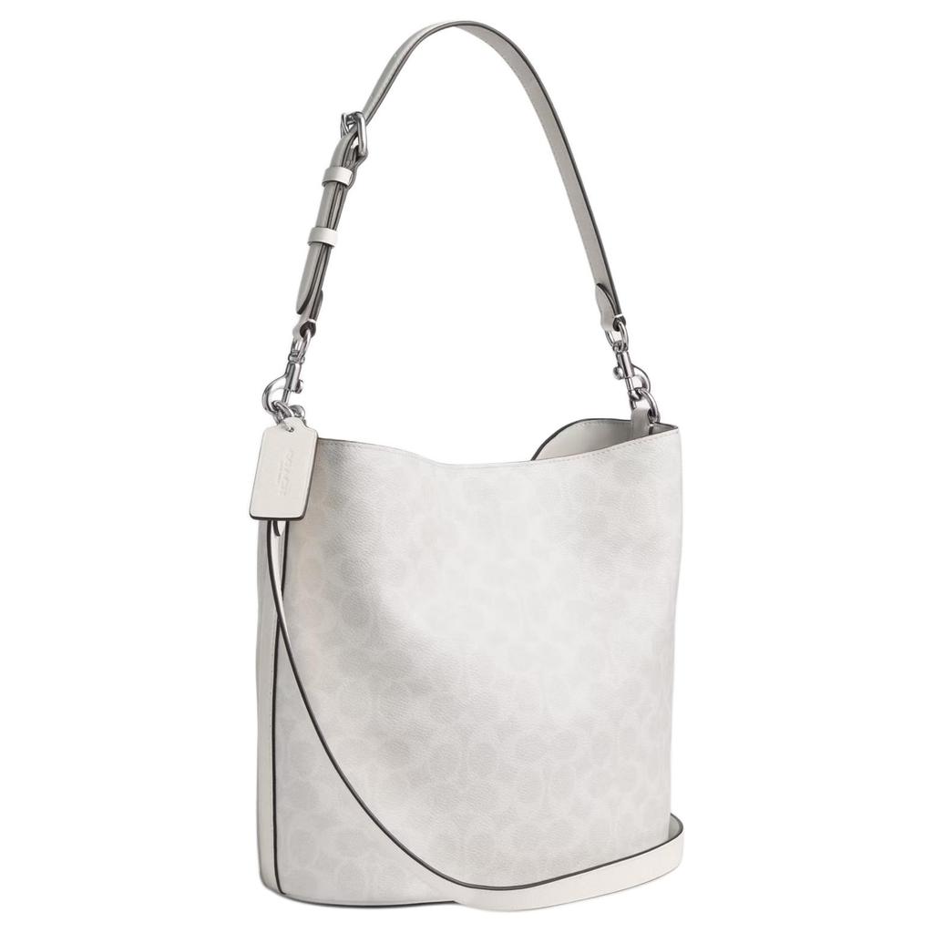 Coach Willow 28 Logo Print Bucket Bag Women Handbags Chalk-White CW882-LHXUN