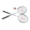 1 Pair Blue Badminton Racket Set Aluminum Alloy Comfortable Hand Grip Non Slip Badminton Racquet Kit