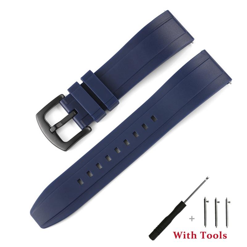 18mm 20mm 22mm 24mm 26mm Hurtigfeste Silikon Klokkereim Vanntett Gummi Klokkebånd Armbånd Tilbehør med Verktøy