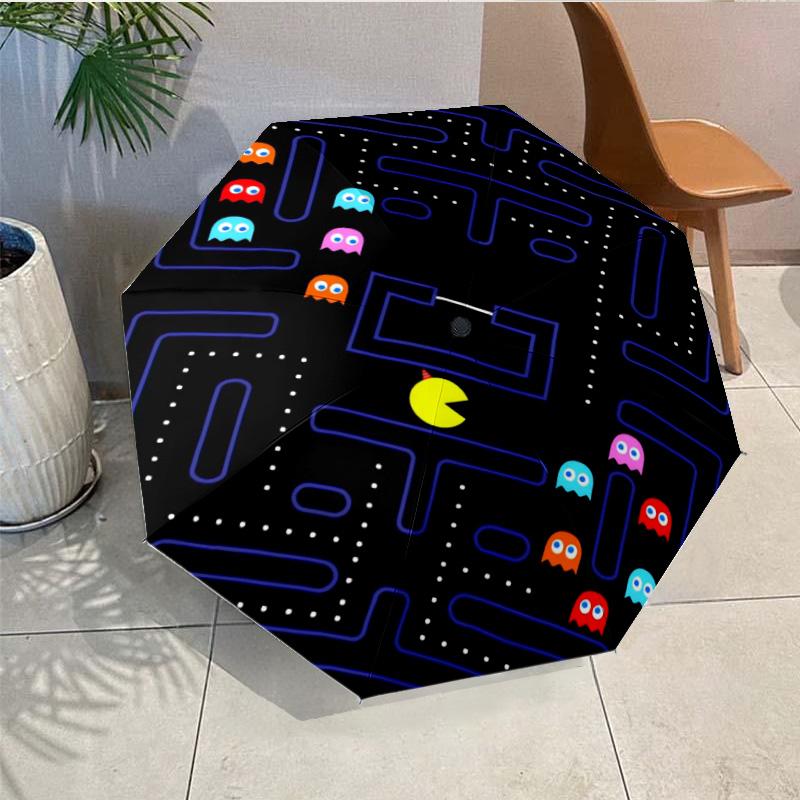 Colorful Game Adventure Umbrella Folding Umbrella, Automatic Umbrella 8-Frame for Travel, Camping Use Gift for Halloween Christmas
