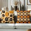 Retro Patterned Cushions With Orange Brown Circles Polyester pillowcase, sofa decorative cushion cov Headboard Pillow