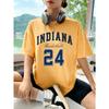 Women Streetwear Number 24 Print Round-Neck Fashion Short Sleeve T-Shirt Summer Baseball