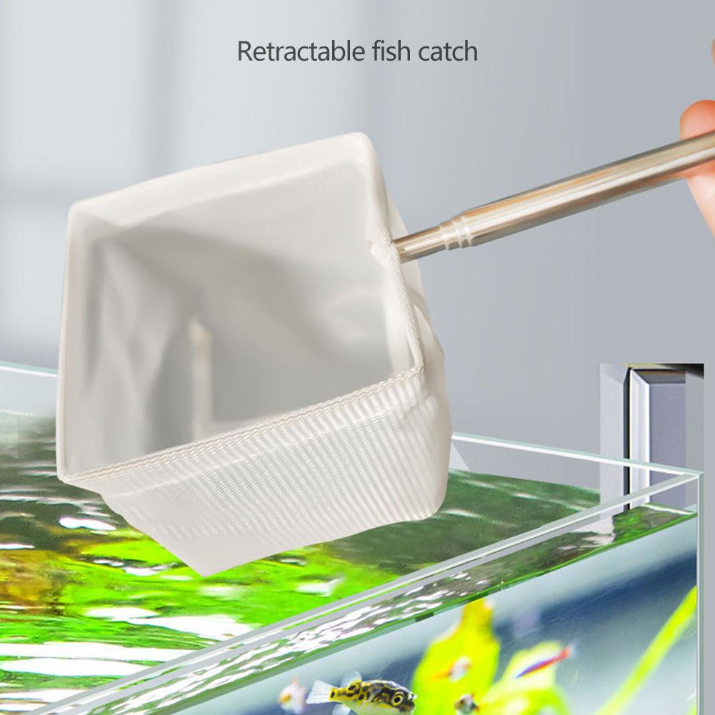 3D Aquarium Fish Net Extendable Handle Soft Mesh Safe for Catching Fish Shrimp Aquarium Accessories