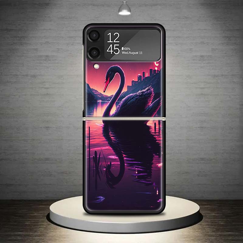 

Black Swan Noble Phone Case For Samsung Galaxy Z Flip 7 6 5 4 3 5G Cover ZFlip7 ZFlip6 ZFlip4 ZFlip5 ZFlip3 Coque Fundas Galaxy Samsung Z Flip 7