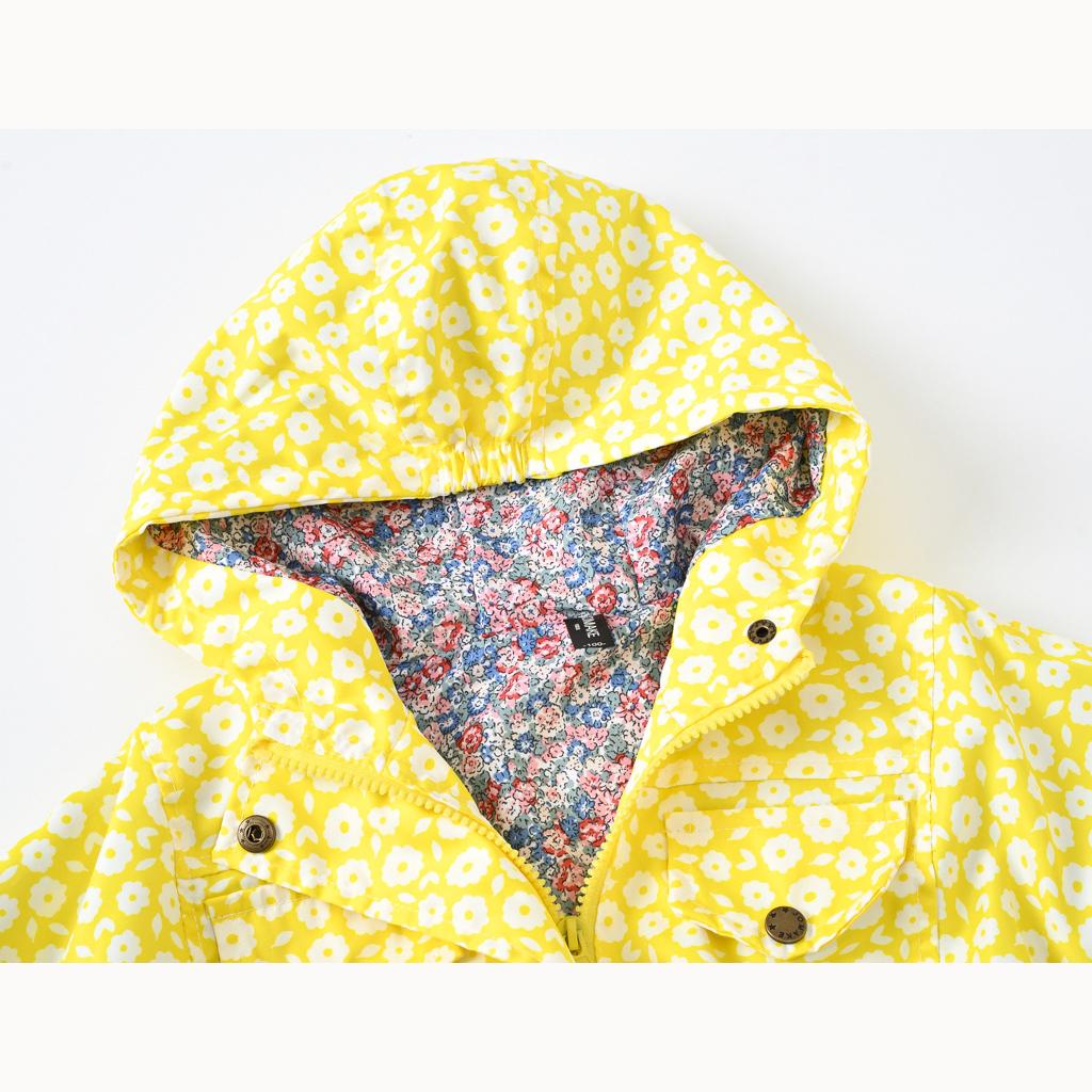 Frühlings- und Herbstjacke für Mädchen, modische Blumen-Windjacke, Kinder, taillierte Kapuzenjacke, mittellange Jacke