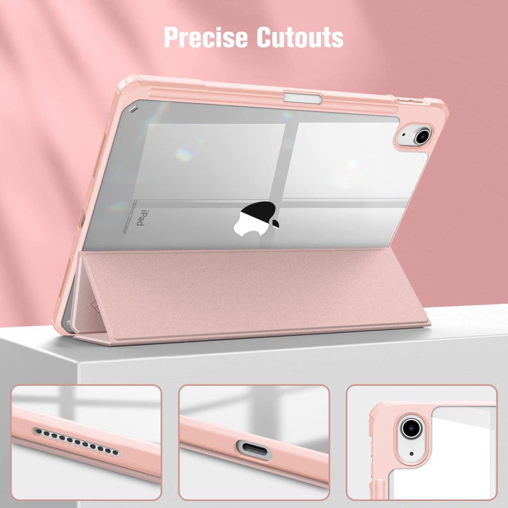 iPad (A16) Case/iPad 10th Generation Case [11-Inch /10.9 Inch ] with Pencil Holder, Smart Cover with Soft TPU Back