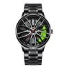 Trendy Men's Sports Car Wheel Hub Design Watch with 3D Racing Elements