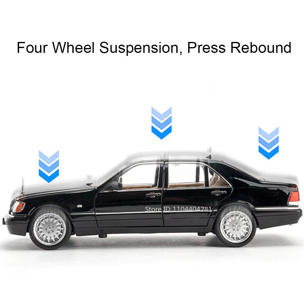 1:24 W140 320sel 300sl Models Toys Diecast Cars Doors Opened With Sound Light Pull Back Miniature Vehices Collect Fashion Gifts