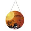 Round Wooden Halloween Hanging Sign Decorations for Home