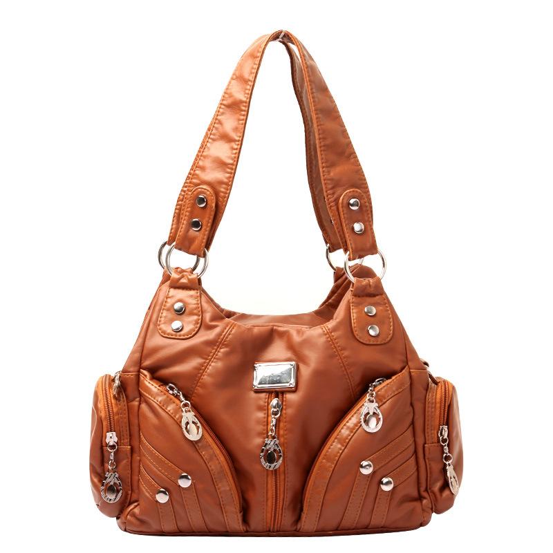 

Ladies Single-shoulder Bag Multi-functional Casual Tote Bag Fashionable Crossbody Bag темно-коричневого кольору