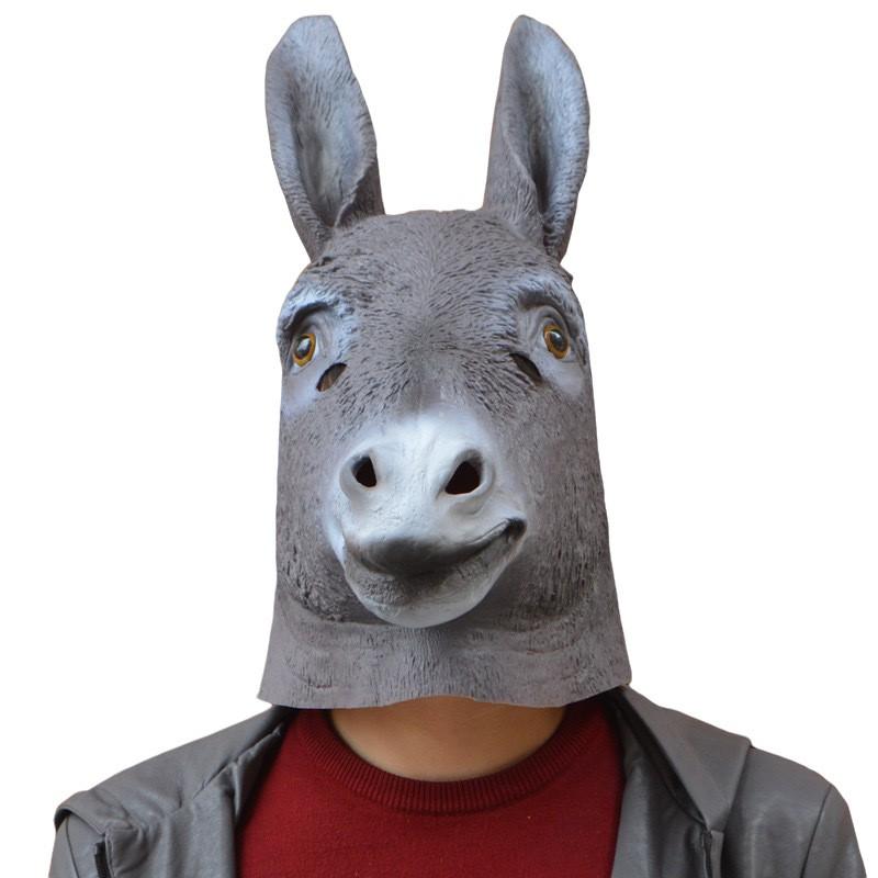Latex Donkey Head Mask Costume Accessory Halloween Party Prank Performance Cosplay