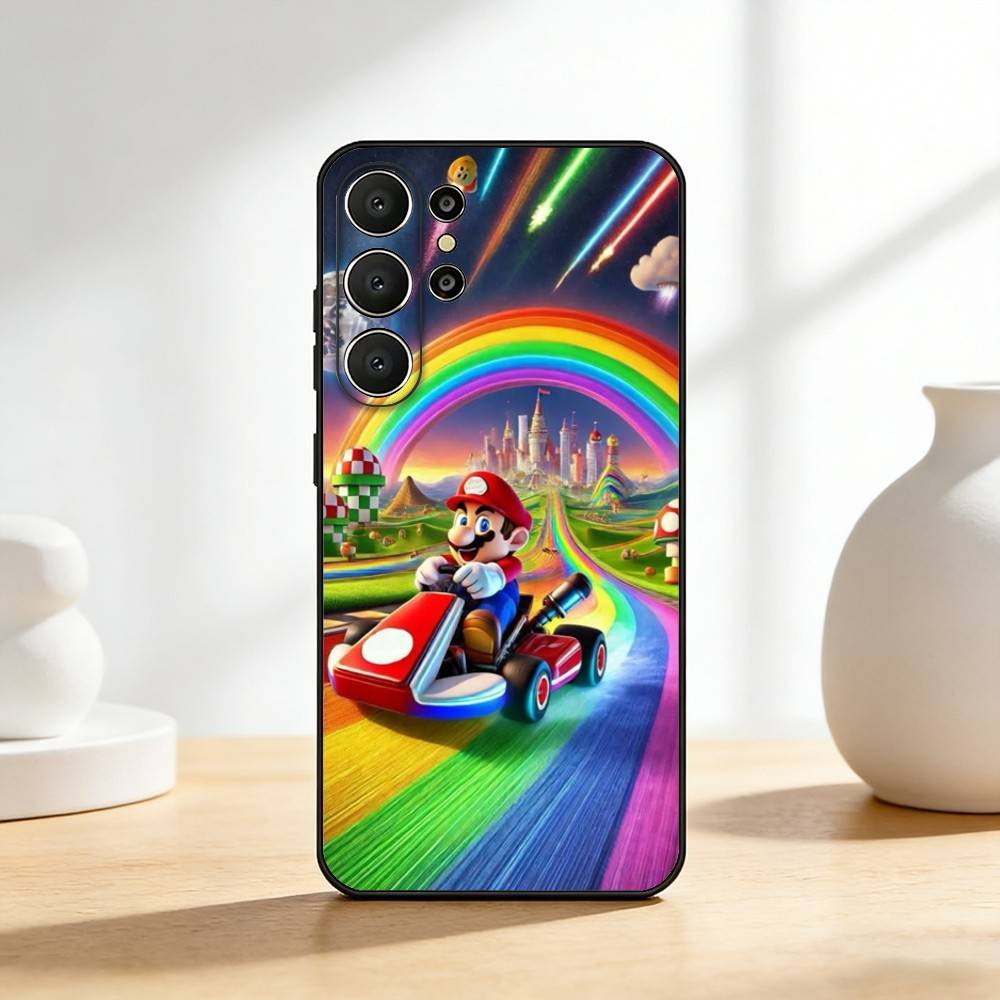 Anime Super M-MarioS Bros Phone Case For Samsung S26,S25,24,23,22,30,21,10,9,Ultra,Plus,Lite,Black Soft Case