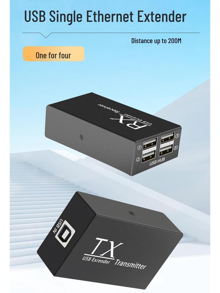 200m USB zu RJ45 Extender: Tastatur, Maus, Kamera, Drucker, Überwachungs-Erweiterungs-Hub