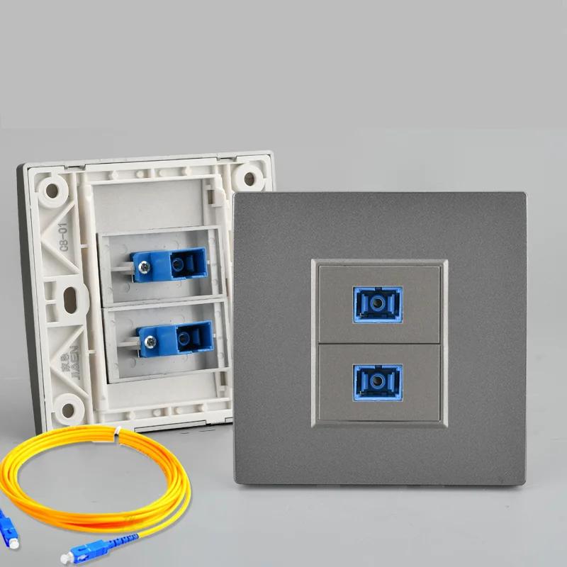 Depoguye Επιτοίχιος πίνακας υποδοχής πληροφοριών οπτικών ινών μίας θύρας, πάνελ σύνδεσης τοίχου οπτικών ινών SC με καλώδιο οπτικών ινών