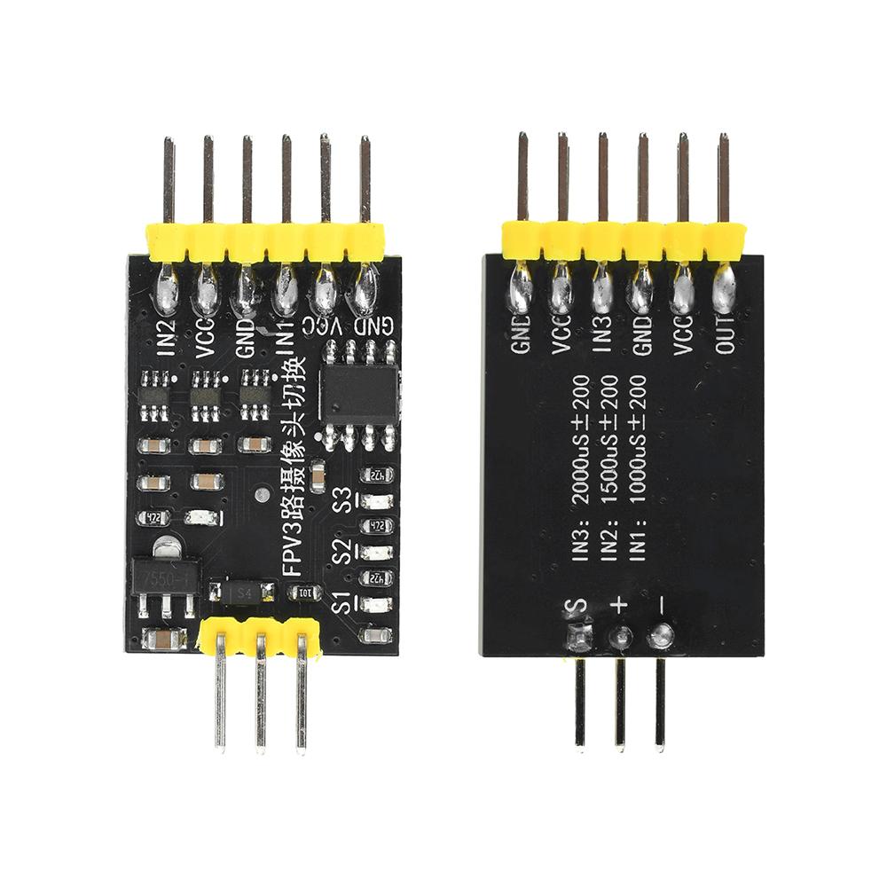 

DC5-12V 3-Channel Video Switcher Module FPV 3-Camera Switching with PWM Control Suitable for RC Drones and FPV Racing Drones хакі
